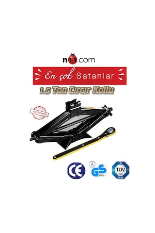 Oto Cırcır Kollu Kriko Araç Krikosu 1.5 Ton Makas Tip Cırcırlı Aras