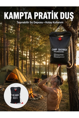 Taşınabilir Kamp Duşu Solar Isıtmalı 20 Litre Su Kapasiteli Hijyen Çözümü Yeni Nesil Çok Renkli