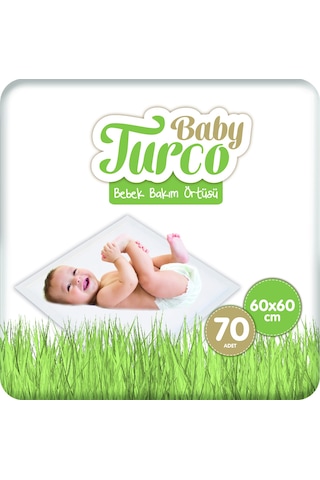 Baby Turco Bebek Bakım Örtüsü 60x60 Cm 7x10 70 Adet