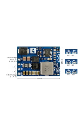 MATEK BEC12S-PRO, 9-55V to 5/8/12V-5A