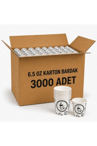 6.5 Oz Karton Bardak 3000 Adet Kahve Çay Tadım Ve İkram Bardağı