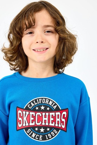 Skechers Crewneck Çocuk Sweatshirt Mavi