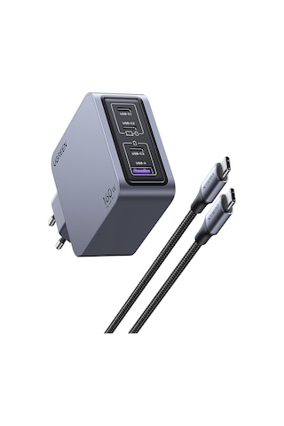 Ugreen Nexode Pro 160w Gan Hızlı Şarj Cihazı 100w Kablolu Usb-c Qc Pd 3xusb-c, 1xusb-a, Uzay Grisi, 25877