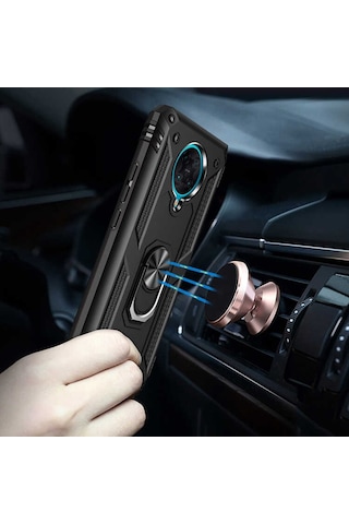Xiaomi Poco F2 Pro Yüzüklü Standli Vega Kilif Ekran Koruyucu 510330571