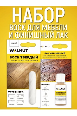 Walnut Restorasyon İçin Balmumu Seti Ve Mobilya İçin Renksiz Vernik 183221712 Beyaz