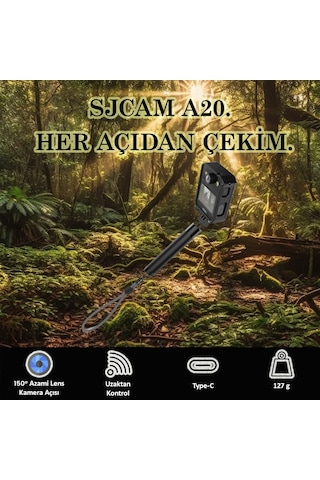 SJCAM A20 Vücut Kamerası Güvenlik Polis Ekipmanı IP65 4K Video 2.33” Dokunmatik Ekran 16MP Siyah