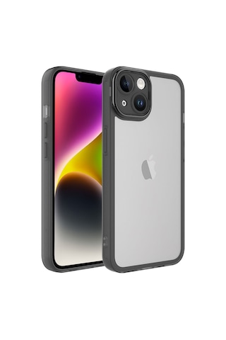 Apple Uyumlu iPhone 14 Plus Uyumlu Kamera Korumalı Transparan Zore Post Kapak-siyah -