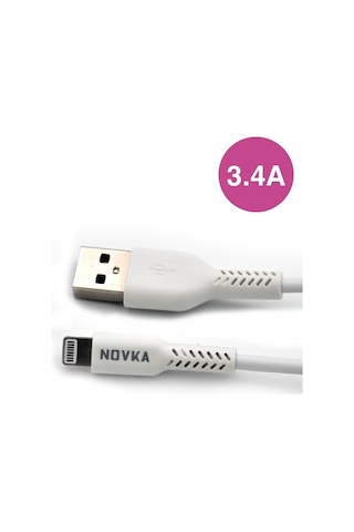 Novka NVK04 Lightning Uyumlu 3.4 A Usb Şarj Kablosu
