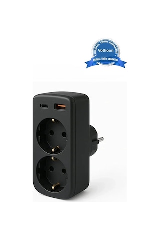 Çoklu Priz Yüksek Gerilim Korumalı 2 Li Priz 1xusb 1xtype-c Çıkışlı Grup Priz Çoğaltıcı Belirtilmemiş