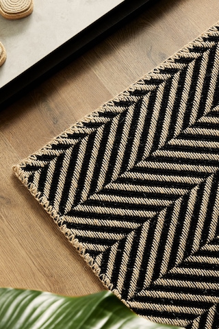 Ocean Home Textile Siyah Renk Balıksırtı Jüt Paspas 50 x 70 CM