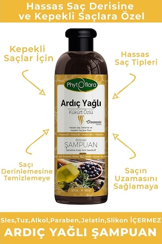 Phytoflora Tuzsuz Ardıç Yağlı Kükürt Özlü Şampuan 400 ML