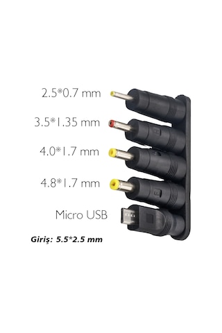 Weko Çoklu Yedek Adaptör Uç Çevirici 2.5 0.7mm - 4.8 1.7mm - 3.0 1.1mm - 4.0 1.7mm - Micro Usb