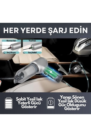 Yeni Araç Içi Şarjlı 180 Watt Mini Süpürge 12000pa 3ın1 Taşınabilir Güçlü Süpürge Diğer