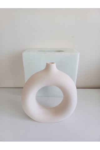 Büyük Boy Donut Vazo Kalıbı Şeffaf