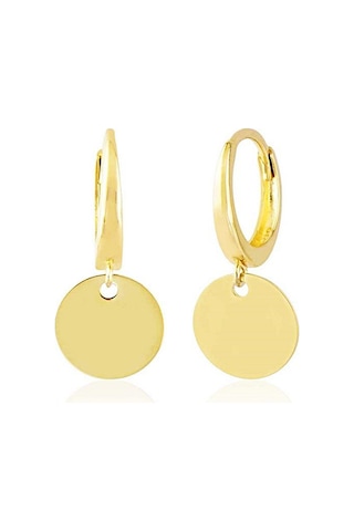 Sembol Gold Pullu Altın Küpe Taşsız