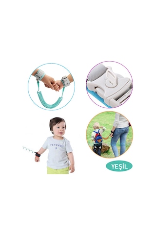 Evokids Extra Kilitli Güvenlik Bilekliği Çelik Uçlu Yeşil Çok Renkli