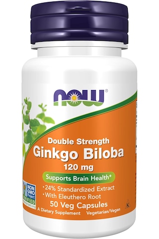 Now Foods Ginkgo Biloba Supports Brain Health 120 Mg Double Stren