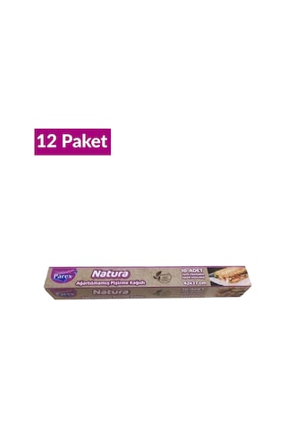 Natura Ağartılmamış Hazır Kesilmiş Pişirme Kağıdı 10 Lu 12 Paket