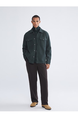 Lcw Vision Yeşil Rahat Kalıp Erkek Kaşe Gömlek Ceket