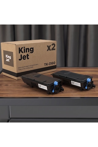 Kingjet Kyocera Uyumlu Tk-3160 Standart Kapasiteli 2'li Paket Çipli Uyumlu Toner Ecosys M3645dn