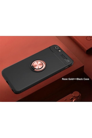 Apple Uyumlu iPhone Se 2022 Kılıf Yüzüğü Stant Ve Araç Tutucu Olabilen Şık Esnek Premium Silikon Kapak Ryc/ravel Siyah - Rose Gold
