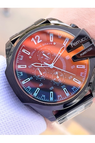 Ferrucci Diesel Kasa Çelik Kordon İç Kadran Özellikleri Aktif 2 Yıl Garantili Erkek Kol Saati E.fc05 Siyah