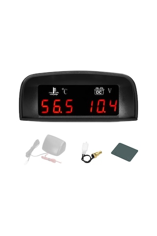 2 İn 1 Universal Araç Dijital Göstergesi Su Sıcaklığı Gerilim Ölçer Voltmetre 936v 18npt İle