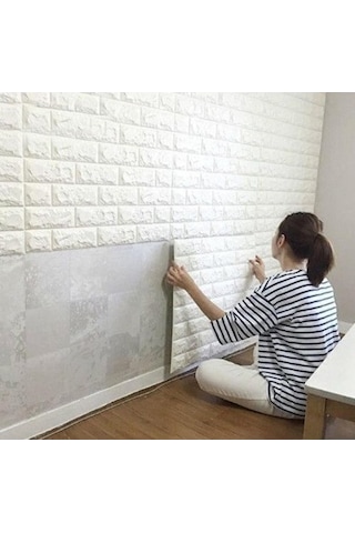 3d Tuğla Desenli Kendinden Yapışkanlı Duvar Paneli 58x38 Cm Çok Renkli