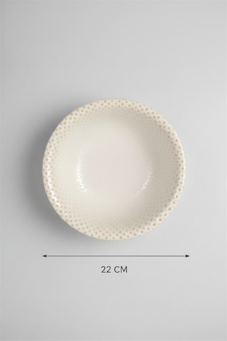 6'lı Valencia Salata Kasesi 22cm Dijital Punto Rinart Krem