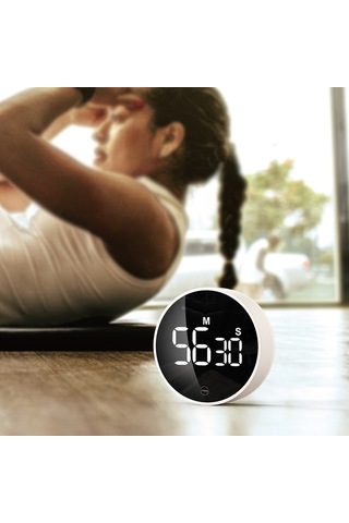 Teltree Beyaz Manyetik Led Gösterge Devirli Zamanlayıcı - Sessiz Modlu, Akıllı Zaman Yönetimi İçin Mutfak Ve Öğrenme