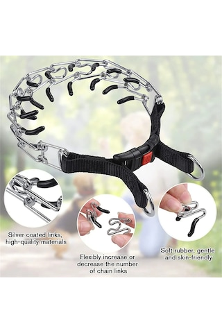 Vkemall Köpek Eğitimi İçin Metal Demir Kilitleme Zinciri - Uyarlanabilir, Yuvarlak Uçlu, 3.5mm 55cm Boyutu