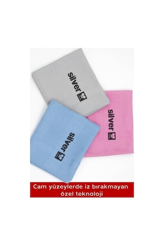 Silver Home Mikrofiber Dekoratif Cam Bezi Pk : 3 Adet Bezler 42 x 68 CM