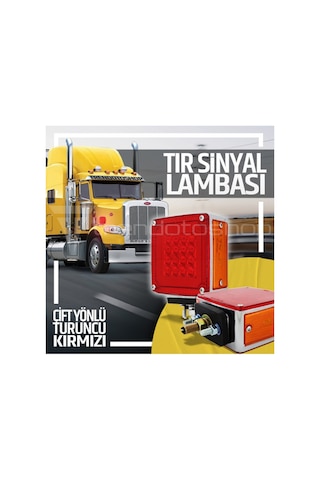 Kare Kırmızı Turuncu Led Far Tır Lambası Kamyon Arka Fren Lambası