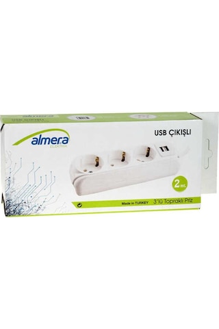 Almera Usbli 3lü Topraklı Priz 2 Mt.