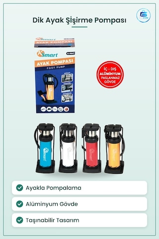 Dik Ayak Şişirme Pompası Bisiklet Otomobil Motosiklet Ve Top İçin