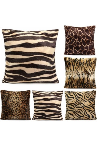Homyl Leopar Kaplan Zebra Baskı Yastık Kılıfı Kanepe Araba Örtüsü Tarz 04