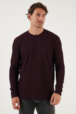 Buratti Pamuklu Bisiklet Yaka Slim Fit Basic Erkek Sweat 5905073 Vişne