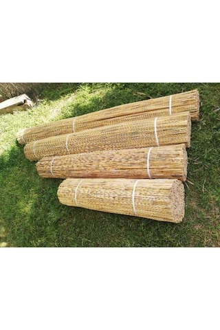 Kamış Hasır Bambu Çit 1m X 5m Sarı Doğal Hali 100 500 Diğer