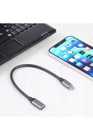 Flybuy Usb-c Erkek - Usb-c Dişi Adaptör, 25 Cm Kablo Uzunluğu