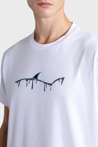 Paul & Shark Erkek T Shirt 24411052 010 Beyaz Beyaz
