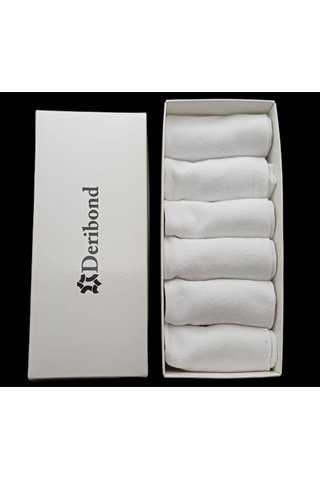 Deribond Pamuklu Patik Erkek Çorap 6 Adet Beyaz