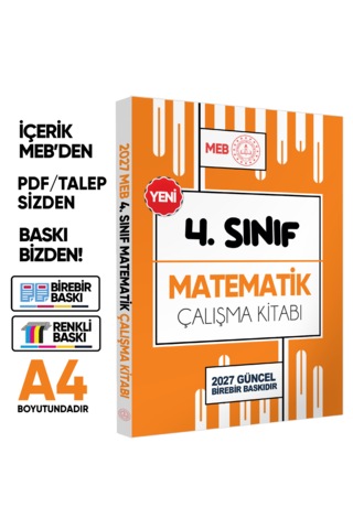 2027 Meb Ödm İlkokul 4.sınıf Çalışma Kitabı Alıştırmalı Soru Bankası 4lü Set Renkli Baskı Ücreti