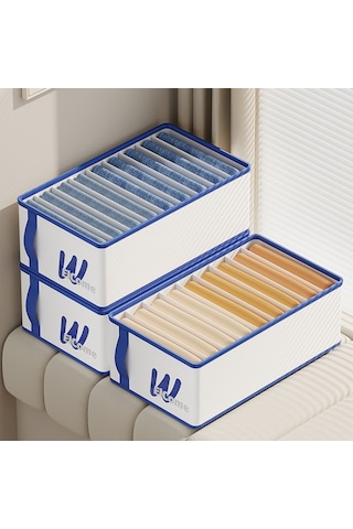 Cbtx Büyük 9 Bölmeli Pe+pp Gardırop Elbise Düzenleyici Neme Dayanıklı Pantolon Saklama Kutusu - Gri