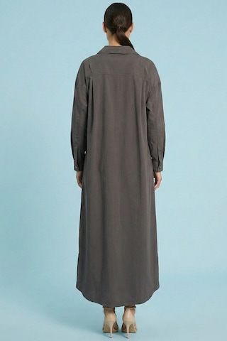 Guitar Oversize Antrasit Poplin Elbise Antrasit