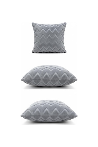 Linen Bohem Soft Punch Gri Kırlent Kılıfı 2 Adet 43x43 Gri