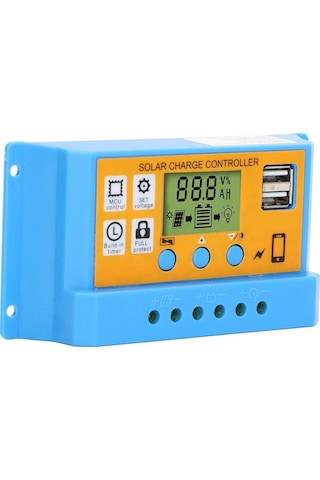 Electric 12v-24v Dijital Güneş Şarj Kontrolcüsü, Akıllı Regülatör, 30a, 390w, 12v/780w, Usb Şarj, Solar Panel Regulator