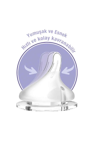 Lansinoh 76030 Natural Wave Biberon Emziği 2'Li Hızlı Akış