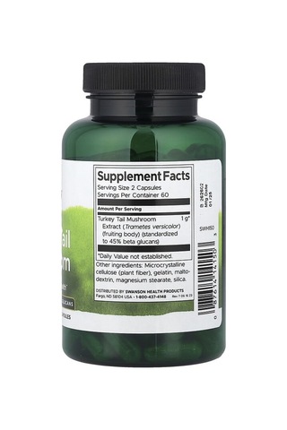Takviye Swanson Vitamins, Turkey Tail Mushroom, 120 Capsules 500 Mg Per Capsule