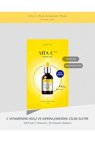 Missha Leke Karşıtı C Vitamini İçerikli Aydınlatıcı Maske Vita C Plus Ampoule Mask