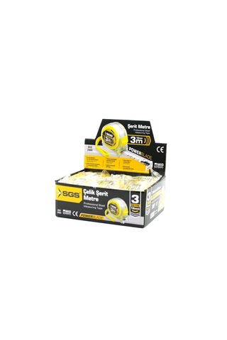 12 Adet 3mt X 16mt Şeffaf Stoplu Şerit Metre 0 - 300 MM